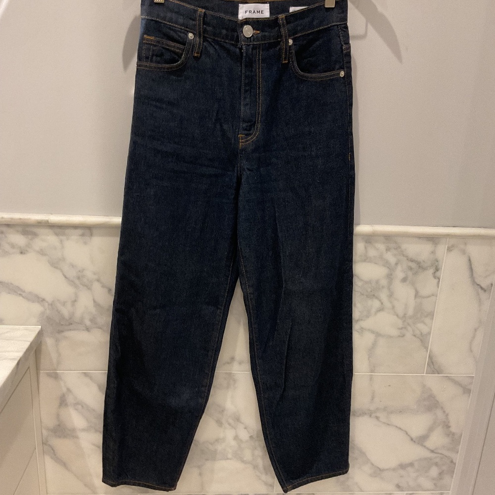 Frame Ultra High Rise Barrell Jeans - worn twice in great condition